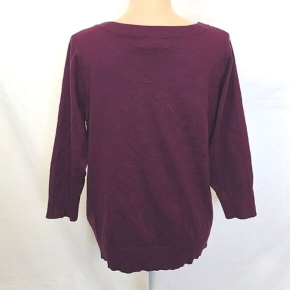 Lands' End Outfitters Purple Elbow Sleeve Acrylic Sweater XL - Picture 11 of 16
